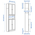 BILLY / OXBERG Bookcase w doors/extension unit, white, 80x30x237 cm