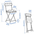 SUNDSÖ Table and 2 folding chairs, outdoor bright red/bright red Kuddarna light grey-beige, 65x65 cm