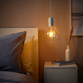 SUNNEBY / LUNNOM Pendant lamp with light bulb, white/clear glass