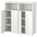 SMÅSTAD / PLATSA Storage combination, white/white with 2 shelves, 120x42x123 cm