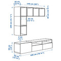 BESTÅ / EKET Cabinet combination for TV, white/light grey-blue, 180x42x170 cm