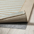 SKEVNING Runner, flatwoven, brown blue/stripe in/outdoor, 80x150 cm