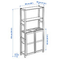 IVAR Shelving unit, with 2 doors pine/felt, 89x30x179 cm