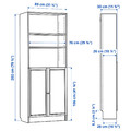 BILLY / OXBERG Bookcase with doors, oak effect, 80x30x202 cm