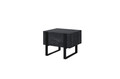 Nightstand Bedside Table Verica Set of 2, charcoal/black legs