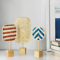 KALKKÄRR Decoration set of 3, bamboo/pine