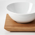 TYNGDLÖS Tray with 3 bowls, bamboo/white