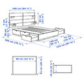 NORDLI Bed frame with storage and mattress, with headboard white/Åkrehamn medium firm, 140x200 cm