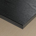 MITTZON Desk sit/stand, electric black stained ash veneer/black white, 140x60 cm