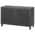 BESTÅ Storage combination with doors, dark grey/Mörtviken/Stubbarp dark grey, 120x42x74 cm