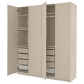 PAX / FLISBERGET Wardrobe combination, grey-beige/grey-beige, 200x60x236 cm