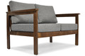 Outdoor Wooden 2-seat Sofa BELLA, brown/graphite