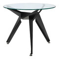 Dining Table Troy 90cm, transparent/black