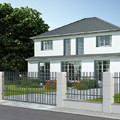 Double Swing Gate with Opening Mechanism 400 x 150 cm, galvanized, anthracite