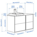 ÄNGSJÖN / BACKSJÖN Wash-stand/wash-basin/tap, high-gloss white/white marble effect, 102x49x71 cm