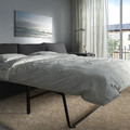 VIMLE 3-seat sofa-bed with chaise longue, with wide armrests/Hallarp grey
