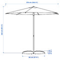 HÖGÖN / IGGÖN Parasol with base, dark blue/dark grey, 270 cm