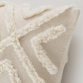EKGULDMAL Cushion cover, geometric natural, 50x50 cm