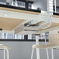 MITTZON Conference table, black stained ash veneer/white, 140x108x75 cm