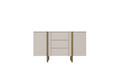 Cabinet with 2 Doors & 3 Drawers Verica 150 cm, cashmere/gold legs