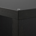 KALLAX Shelving unit with underframe, black-brown/white, 77x94 cm