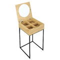 Nightstand Bedside Table Dressing Table with Mirror Leyla, oak