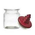 Christmas Tree-Shaped Glass Jar, red