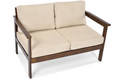 Outdoor Wooden 2-seat Sofa BELLA, brown/beige