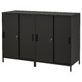 TROTTEN Cabinet with sliding doors, anthracite, 160x110 cm