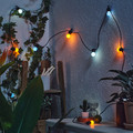 SOLVINDEN LED lighting chain with 12 bulbs, battery-operated/outdoor multicolour