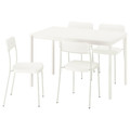 VIHALS / VIHALS Table and 4 chairs, white/white, 84/120x74 cm