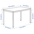 VIHALS Table, white/white, 125x74 cm