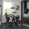 MARIEDAMM / ODGER Table and 4 chairs, black marble effect/anthracite, 105 cm