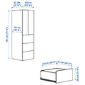 SMÅSTAD / PLATSA Wardrobe, white stripe/blue with 3 drawers, 60x57x181 cm