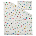 GRÖNFINK Duvet cover 1 pillowcase for cot, multicolour, 110x125/35x55 cm