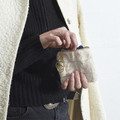 Wallet, faux fur, cream