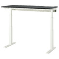 MITTZON Desk sit/stand, electric black stained ash veneer/black white, 140x60 cm