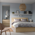 MALM Bed frame with mattress, white stained oak veneer/Valevåg firm, 140x200 cm