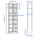 BILLY / OXBERG Bookcase w glass doors/ext unit, oak effect/clear glass, 80x30x237 cm