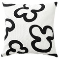 KLIPPBRÄCKA Cushion cover, white/black, 50x50 cm