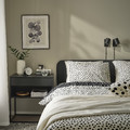 BJÖRKGRÅMAL Duvet cover and pillowcase, black white/dotted, 150x200/50x60 cm