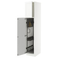 METOD High cabinet with cleaning interior, white Enköping/white wood effect, 40x60x200 cm