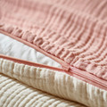 GULDVÄVARE 3-piece bedlinen set for cot, pale pink/beige, 60x120 cm