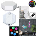 Set of 2 Wall Lamps Hexagonal 8.5x7.5cm, battery-powered