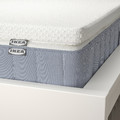 VALEVÅG Mattress and mattress pad, medium firm light blue/Nordberget white, 90x200 cm