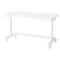 MITTZON Foldable table with castors, white, 140x70 cm