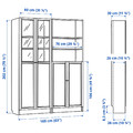 BILLY / OXBERG Bookcase with panel/glass doors, brown walnut effect/clear glass, 160x30x202 cm