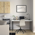 LAGKAPTEN / SPÄND Desk, white/black, 140x60 cm