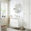 HAVBÄCK / ORRSJÖN Wash-stnd w drawers/wash-basin/tap, white/white marble effect, 82x49x71 cm