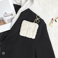 Wallet, faux fur, cream